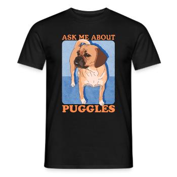Puggle chiens propriétaires de chiens chien propriétaire cadeau - T-shirt homme - noir - Devant - AI Model Male 178 light (178cm)