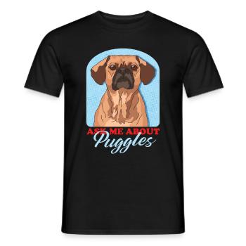 Puggle Hunde Hundehalter Hundebesitzer Geschenk - Männer T-Shirt - Schwarz - Vorne - AI Model Male 178 light (178cm)
