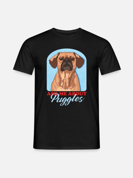 Puggle Hunde Hundehalter Hundebesitzer Geschenk - Männer T-Shirt - Schwarz