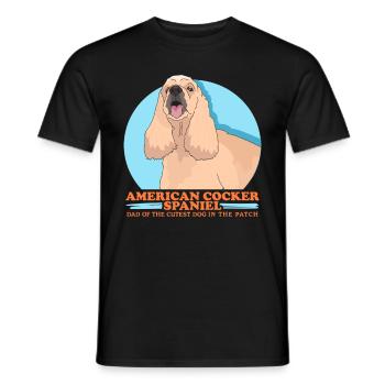 American Cocker Spaniel papa chiens cadeau - T-shirt homme - noir - Devant - AI Model Male 178 light (178cm)