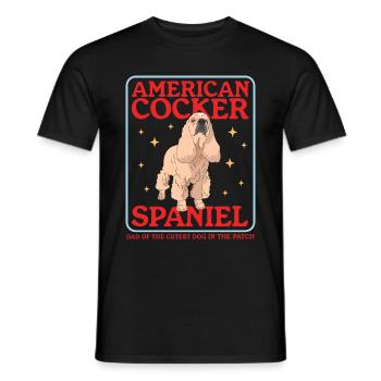 American Cocker Spaniel papa chien cadeau - T-shirt homme - noir - Devant - AI Model Male 178 light (178cm)