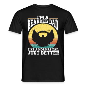 Beards Sayings For Men Bearded Father - Men's T-Shirt - black - Front - AI Model Male 178 light (178cm)