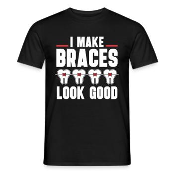 Orthodontiste Orthodontie Dentaire - T-shirt homme - noir - Devant - AI Model Male 178 light (178cm)