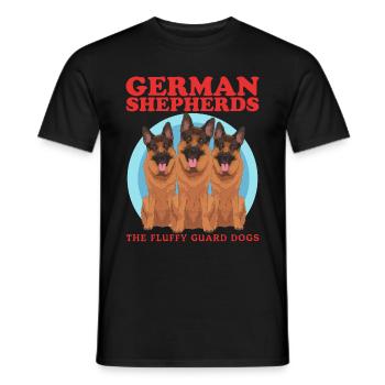 Bergers allemands chiens berger allemand cadeau - T-shirt homme - noir - Devant - AI Model Male 178 light (178cm)