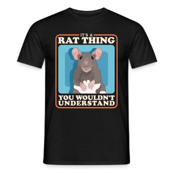 Rats Rat Owner Cute Rat Gift - Men's T-Shirt - black - Front - AI Model Male 178 light (178cm)