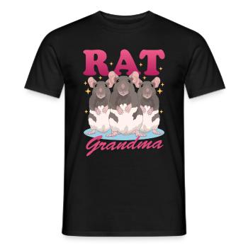 Rats Granny Rat Owner Cute Rat Gift - Men's T-Shirt - black - Front - AI Model Male 178 light (178cm)