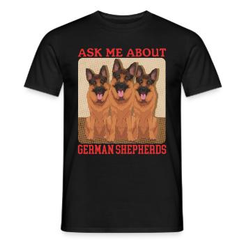 Bergers allemands berger allemand chien cadeau - T-shirt homme - noir - Devant - AI Model Male 178 light (178cm)
