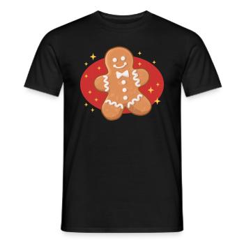 Lebkuchenmann Lebkuchen Lebkuchenmänner Geschenk - Männer T-Shirt - Schwarz - Vorne - AI Model Male 178 light (178cm)