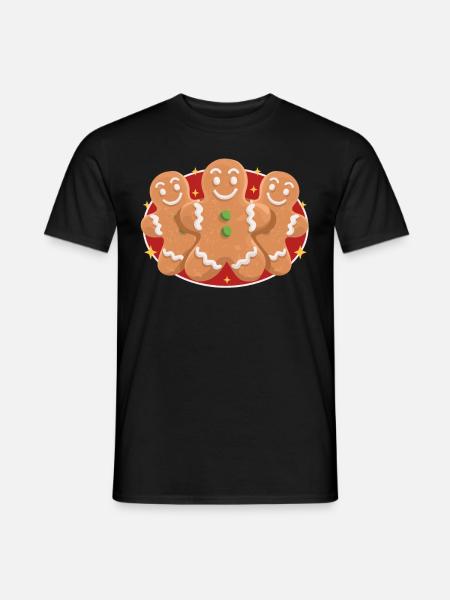 Lebkuchenmann Lebkuchenmänner Lebkuchen Geschenk - Männer T-Shirt - Schwarz