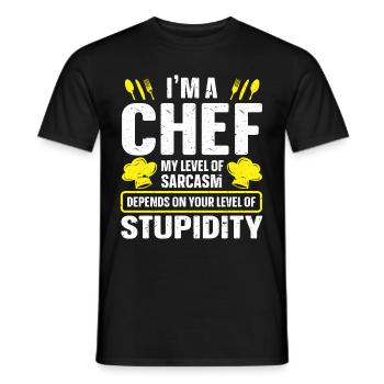 Chef Chef de cuisine - T-shirt homme - noir - Devant - AI Model Male 178 light (178cm)