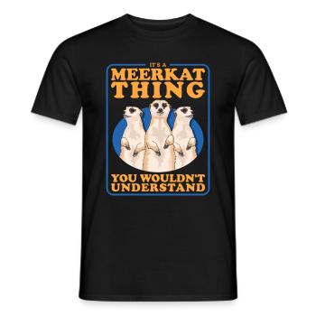 Suricate famille drôle suricate cadeau - T-shirt homme - noir - Devant - AI Model Male 178 light (178cm)