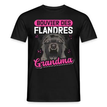 Bouvier des Flandres Grandma Vlaamse Koehond Cadeau - T-shirt homme - noir - Devant - AI Model Male 178 light (178cm)