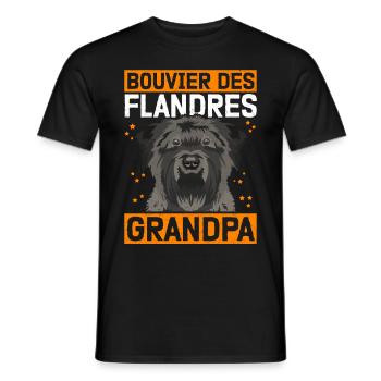 Bouvier des Flandres Grandpa Vlaamse Koehond cadeau - T-shirt homme - noir - Devant - AI Model Male 178 light (178cm)