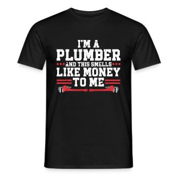Plumber Men Father Husband Plumber - Men's T-Shirt - black - Front - AI Model Male 178 light (178cm)