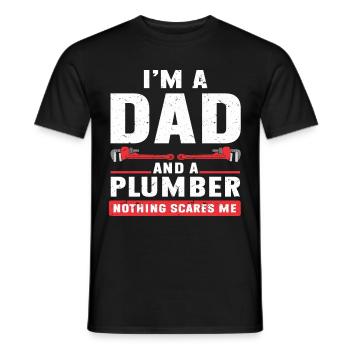Plumber Men Father Husband Plumber - Men's T-Shirt - black - Front - AI Model Male 178 light (178cm)
