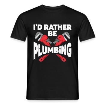 Plumber Men Father Husband Plumber - Men's T-Shirt - black - Front - AI Model Male 178 light (178cm)