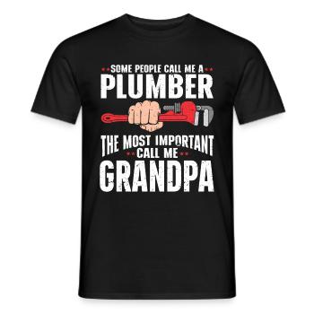 Plumber Men Father Husband Plumber - Men's T-Shirt - black - Front - AI Model Male 178 light (178cm)