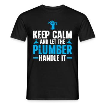 Plumber Men Father Husband Plumber - Men's T-Shirt - black - Front - AI Model Male 178 light (178cm)