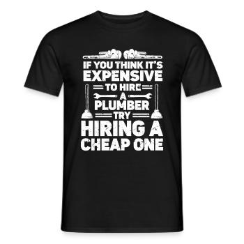 Plumber Men Father Husband Plumber - Men's T-Shirt - black - Front - AI Model Male 178 light (178cm)