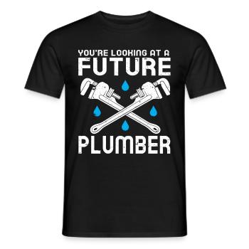 Plumber Men Father Husband Plumber - Men's T-Shirt - black - Front - AI Model Male 178 light (178cm)