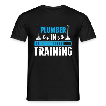 Plumber Men Father Husband Plumber - Men's T-Shirt - black - Front - AI Model Male 178 light (178cm)