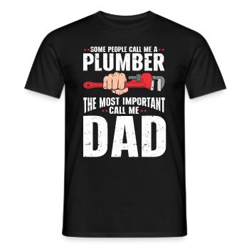 Plumber Men Father Husband Plumber - Men's T-Shirt - black - Front - AI Model Male 178 light (178cm)