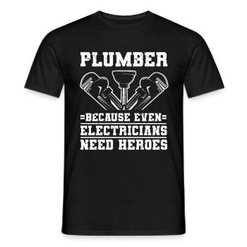 Plumber Men Father Husband Plumber - Men's T-Shirt - black - Front - AI Model Male 178 light (178cm)
