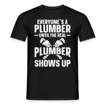 Plumber Men Father Husband Plumber - Men's T-Shirt - black - Front - AI Model Male 178 light (178cm)