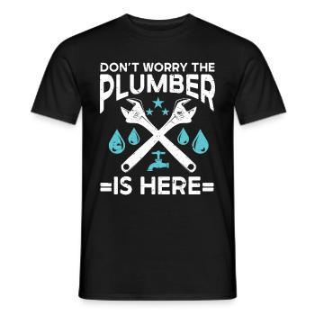 Plumber Men Father Husband Plumber - Men's T-Shirt - black - Front - AI Model Male 178 light (178cm)
