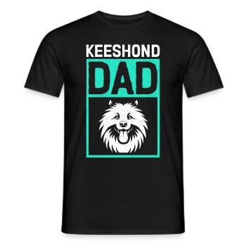 Keeshond papa Wolfspitz chien papa cadeau - T-shirt homme - noir - Devant - AI Model Male 178 light (178cm)