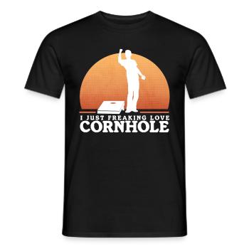 Cornhole Player Blind Hole Bean Bag cadeau - T-shirt homme - noir - Devant - AI Model Male 178 light (178cm)
