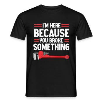 Plumber Men Father Husband Plumber - Men's T-Shirt - black - Front - AI Model Male 178 light (178cm)