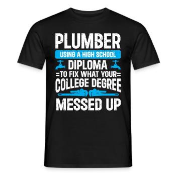 Plumber Men Father Husband Plumber - Men's T-Shirt - black - Front - AI Model Male 178 light (178cm)