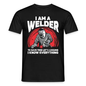 Welder Welding - Men's T-Shirt - black - Front - AI Model Male 178 light (178cm)