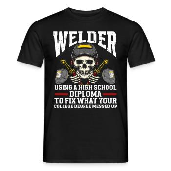 Welder Welding - Men's T-Shirt - black - Front - AI Model Male 178 light (178cm)