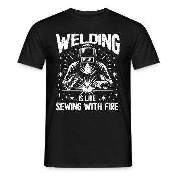 Welder Welding - Men's T-Shirt - black - Front - AI Model Male 178 light (178cm)