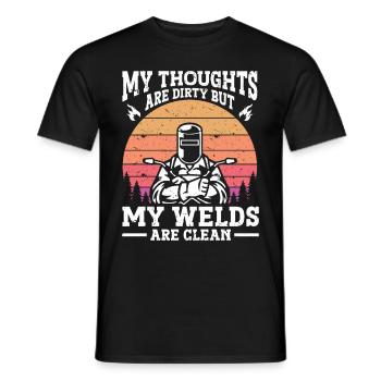 Welder Welding - Men's T-Shirt - black - Front - AI Model Male 178 light (178cm)