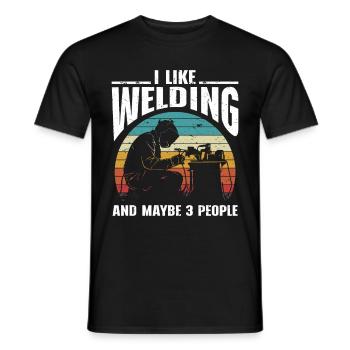 Welder Welding - Men's T-Shirt - black - Front - AI Model Male 178 light (178cm)