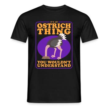 Strauß Vogel Strauße Straußenliebhaber Geschenk - Männer T-Shirt - Schwarz - Vorne - AI Model Male 178 light (178cm)