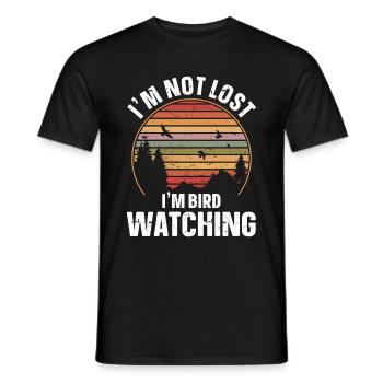 Observation des oiseaux Observation des oiseaux Observation des oiseaux Observateur d’oiseaux - T-shirt homme - noir - Devant - AI Model Male 178 light (178cm)