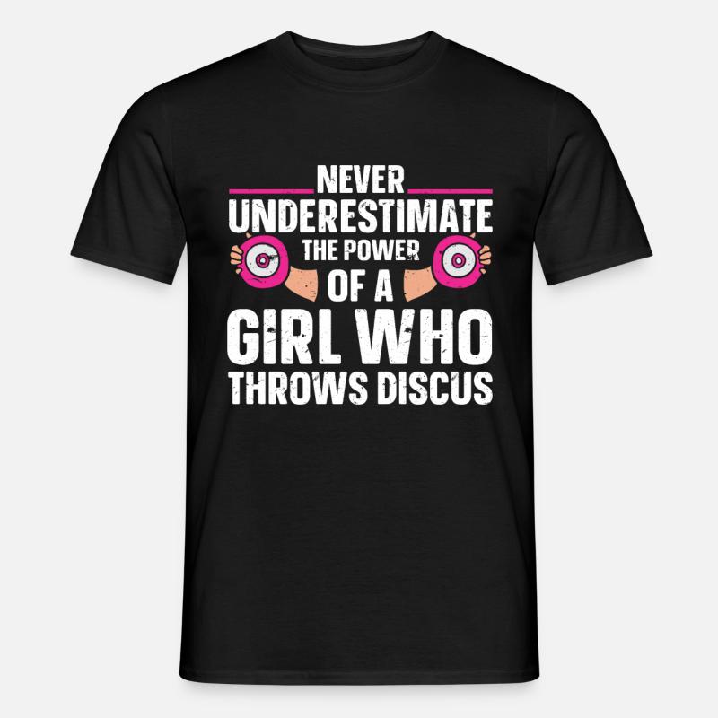 Diskuswerfer Leichtathlet Disc Throw - Männer T-Shirt - Schwarz