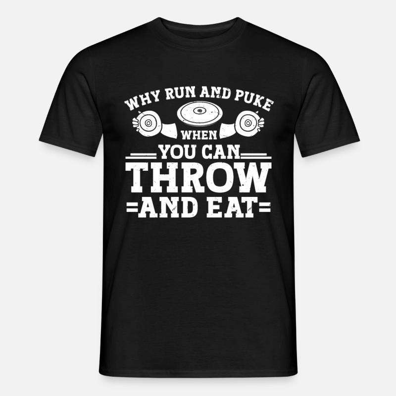 Diskuswerfer Leichtathlet Disc Throw - Männer T-Shirt - Schwarz