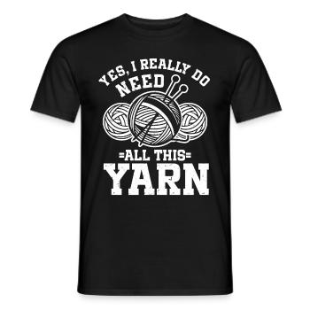 Knitting Crochet - Men's T-Shirt - black - Front - AI Model Male 178 light (178cm)