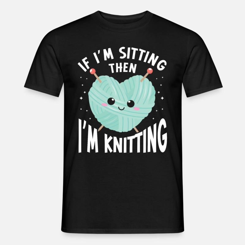 Stricken Häkeln - Männer T-Shirt - Schwarz