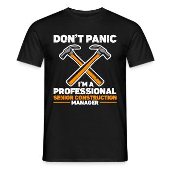 Chef de projet de construction - T-shirt homme - noir - Devant - AI Model Male 178 light (178cm)