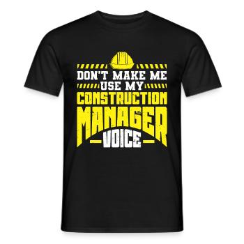 Chef de projet de construction - T-shirt homme - noir - Devant - AI Model Male 178 light (178cm)