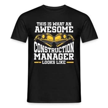 Chef de projet de construction - T-shirt homme - noir - Devant - AI Model Male 178 light (178cm)