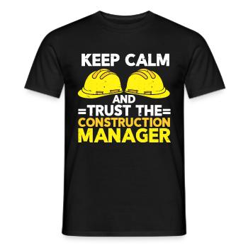 Chef de projet de construction - T-shirt homme - noir - Devant - AI Model Male 178 light (178cm)