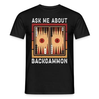 Backgammon Spieler Backgammon Brettspiel Geschenk - Männer T-Shirt - Schwarz - Vorne - AI Model Male 178 light (178cm)