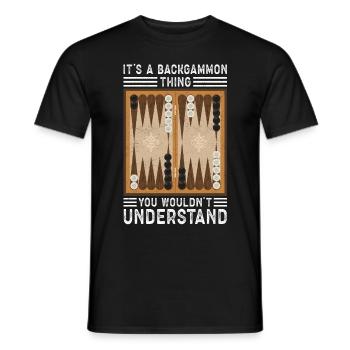 Backgammon Spiel | Backgammon Brettspiel Geschenk - Männer T-Shirt - Schwarz - Vorne - AI Model Male 178 light (178cm)